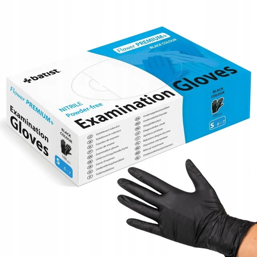 

Batist Premium+ rękawiczki nitrylowe czarne S 100