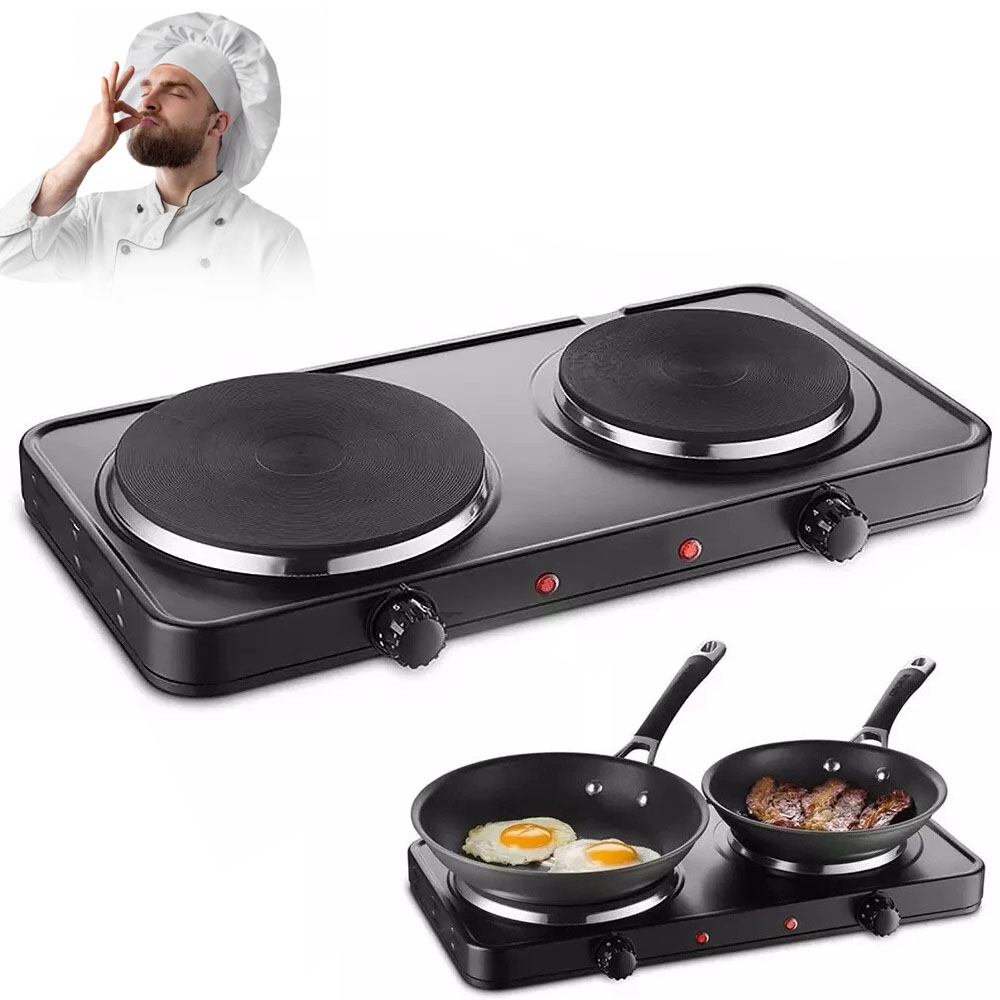 Kuchenka Elektryczna Dwupalnikowa Płyta Grzewcza Na Prąd Przenośna 2000W