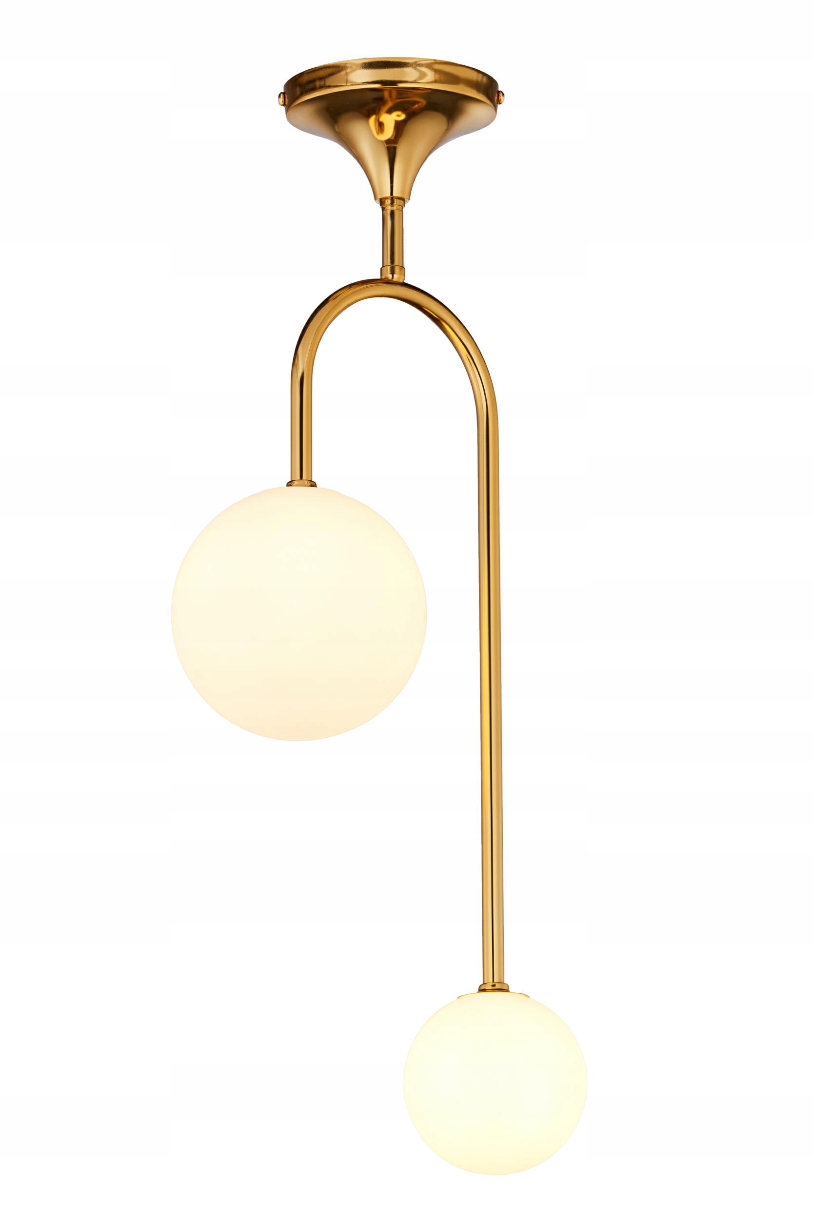 Stropná lampa Selen Zlatá Biela Sklenené Tienidlá 2xG9 Závesná lampa do domu
