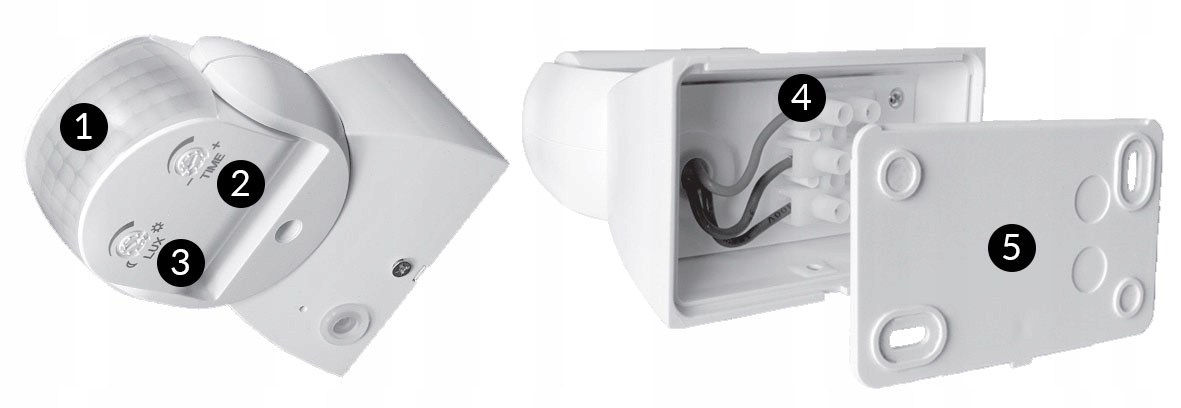 CZUJNIK RUCHU OBECNOŚCI ZEWNĘTRZNY LED IP65 180° Marka Elhome