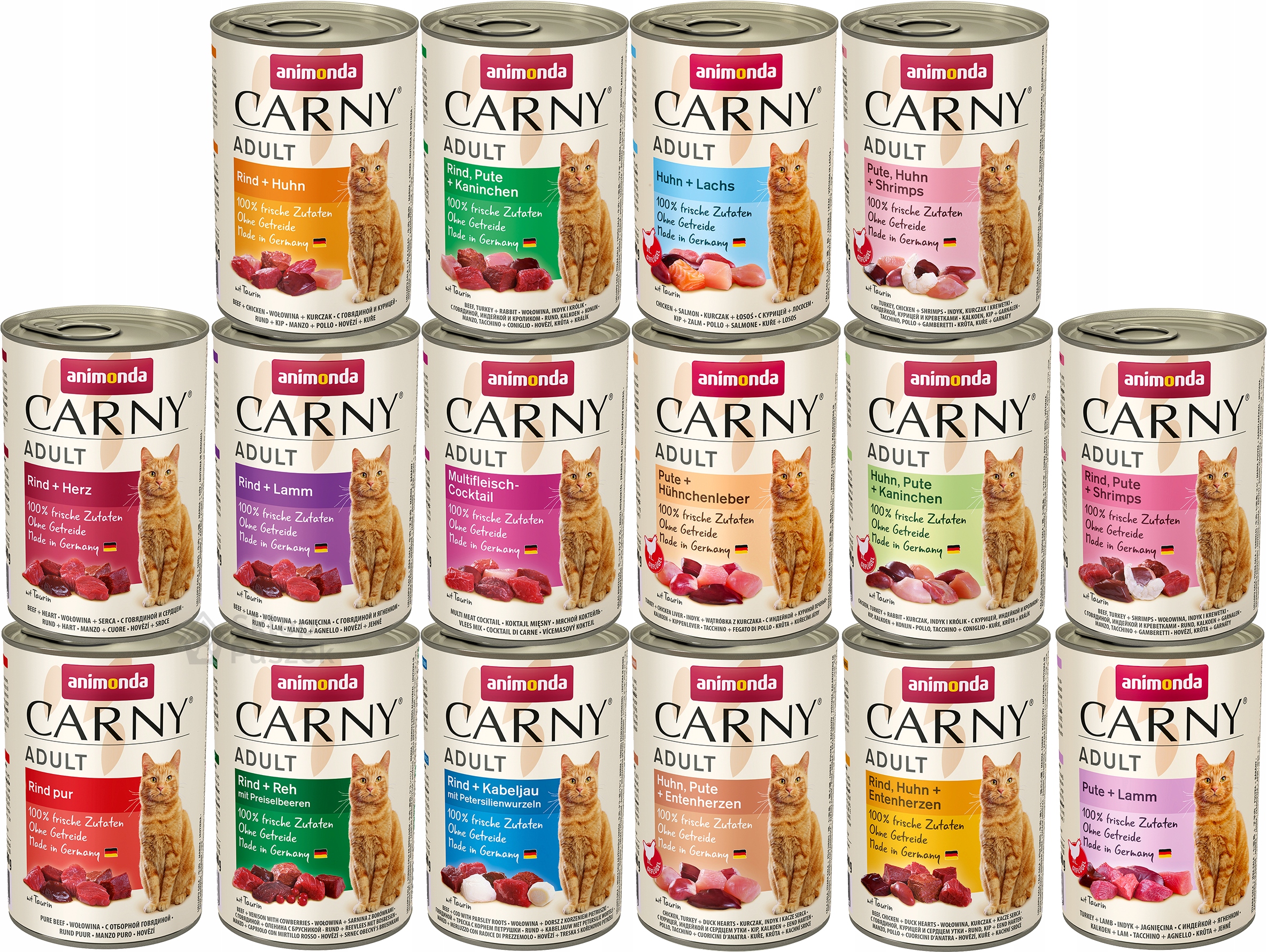 Animonda Kočka Carny MIX základních příchutí plechovka Set 16x400g