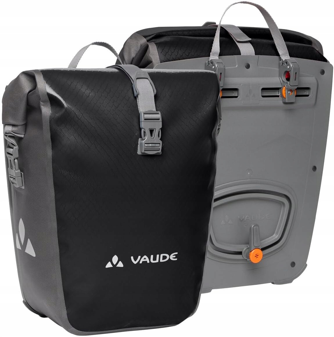 Vaude Aqua Back Sakwy Rowerowe 2×24L Wodoodporne Czarne Tył