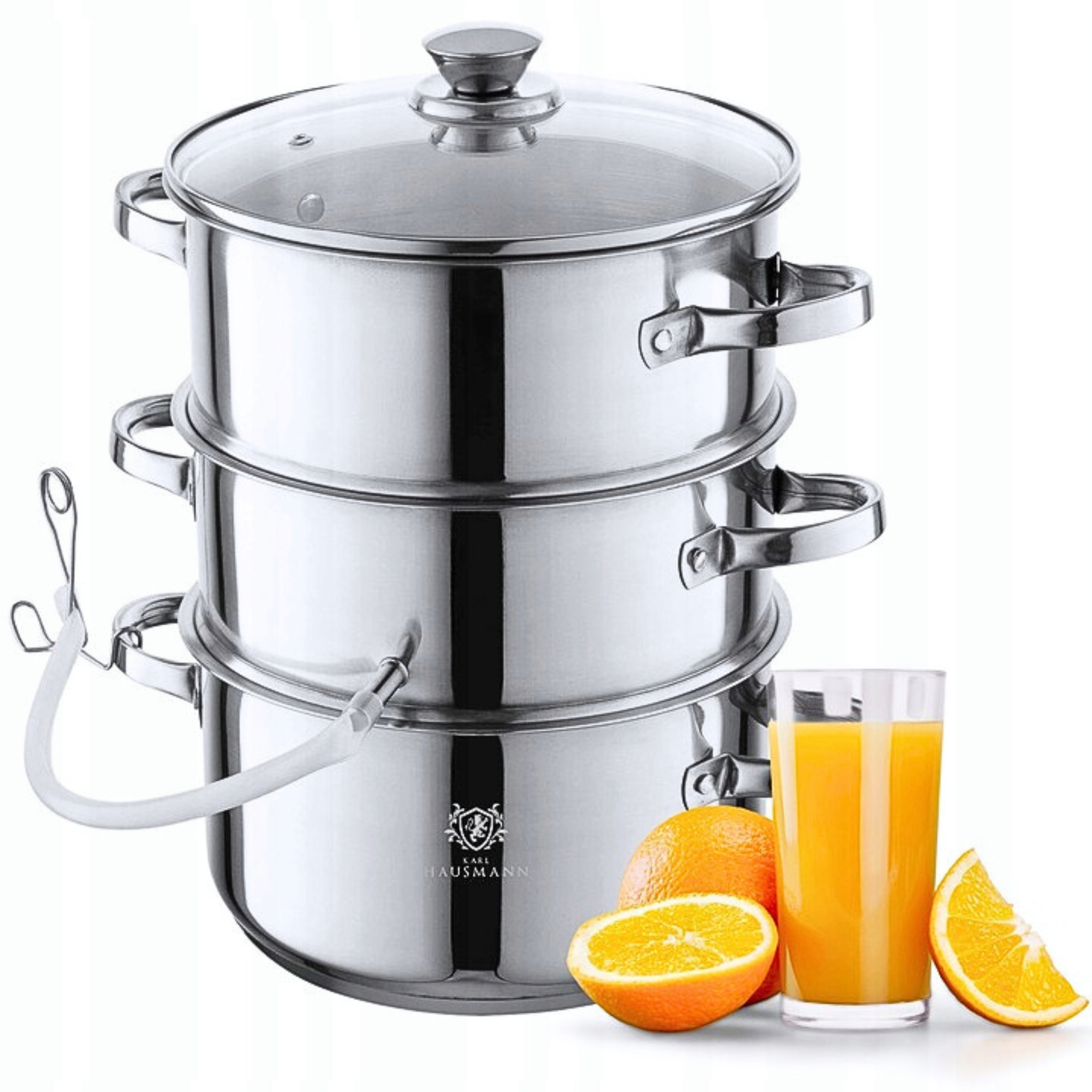 Parní Odšťavňovač Hrnec 8L Nerezový Na Indukci Plynový Odšťavňovač 5v1 Hausmann