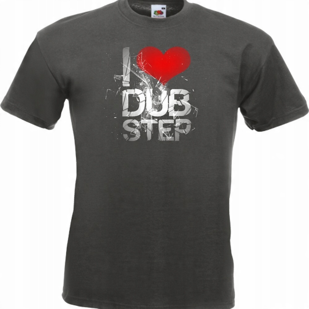

Koszulka z nadrukiem i love dubstep muzyka M grafi