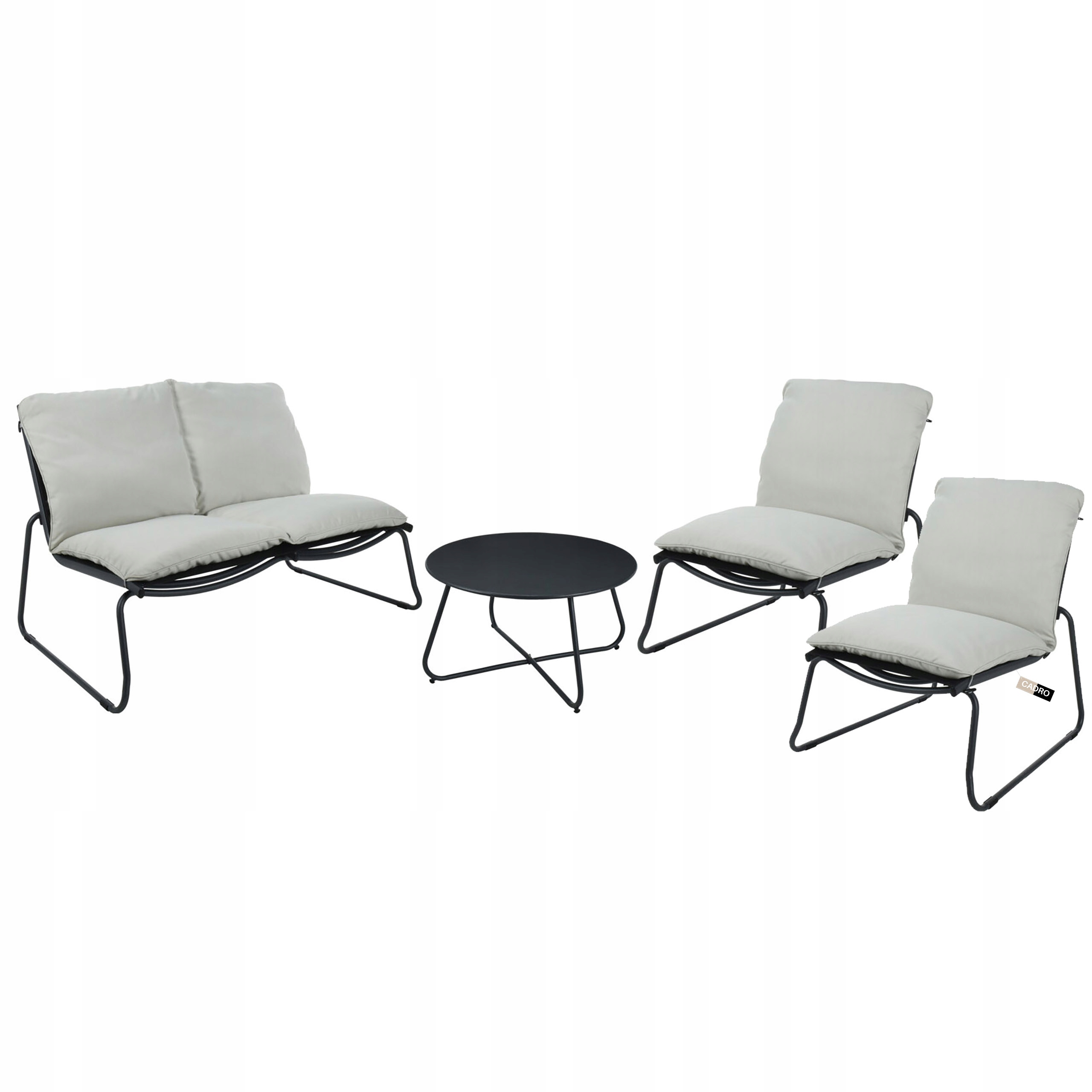 Zestaw mebli ogrodowych tarasowych stalowe 4 el. stolik fotel sofa