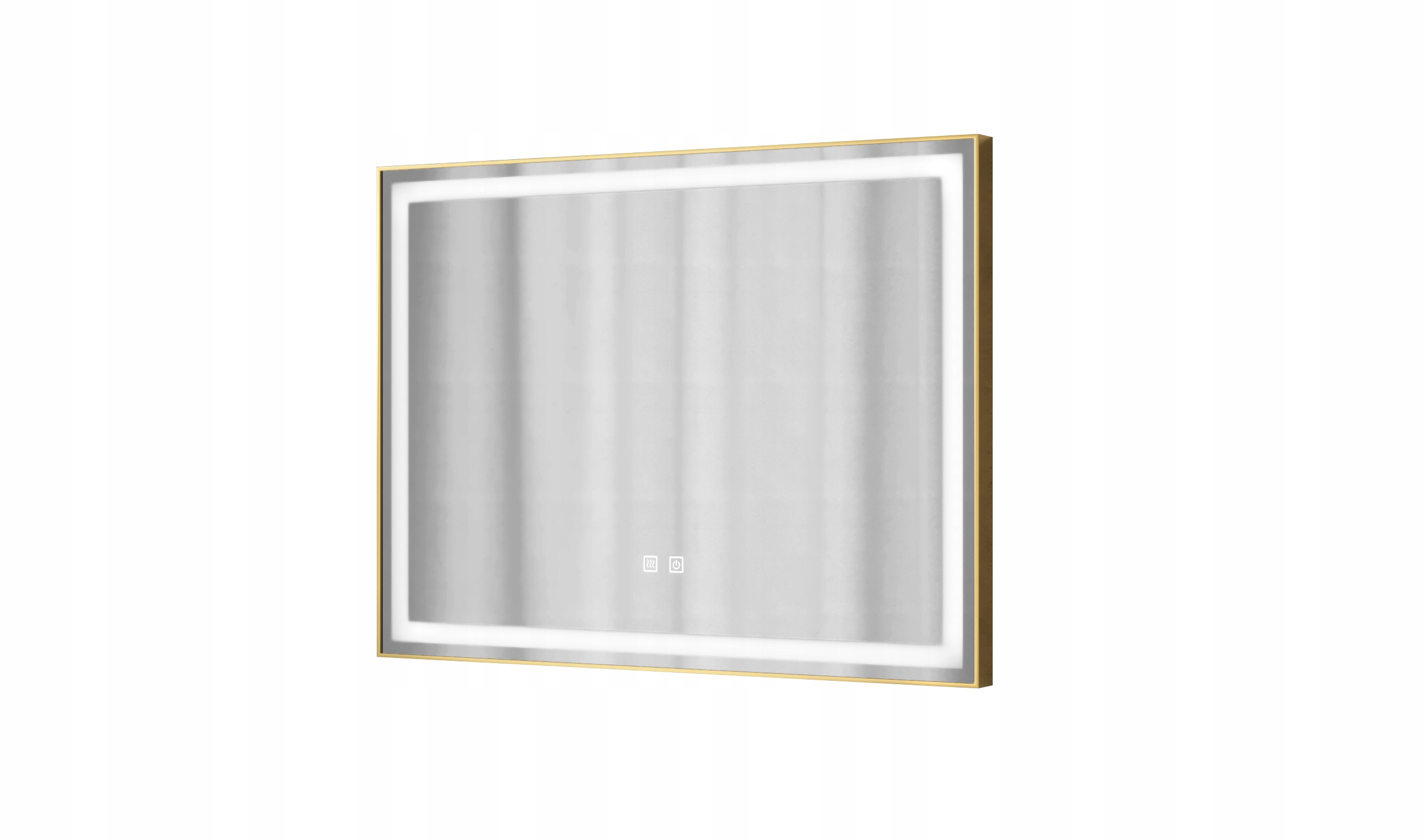 Lustro prostokątne podświetlane energooszczędne Led 80x60 cm złote Posse