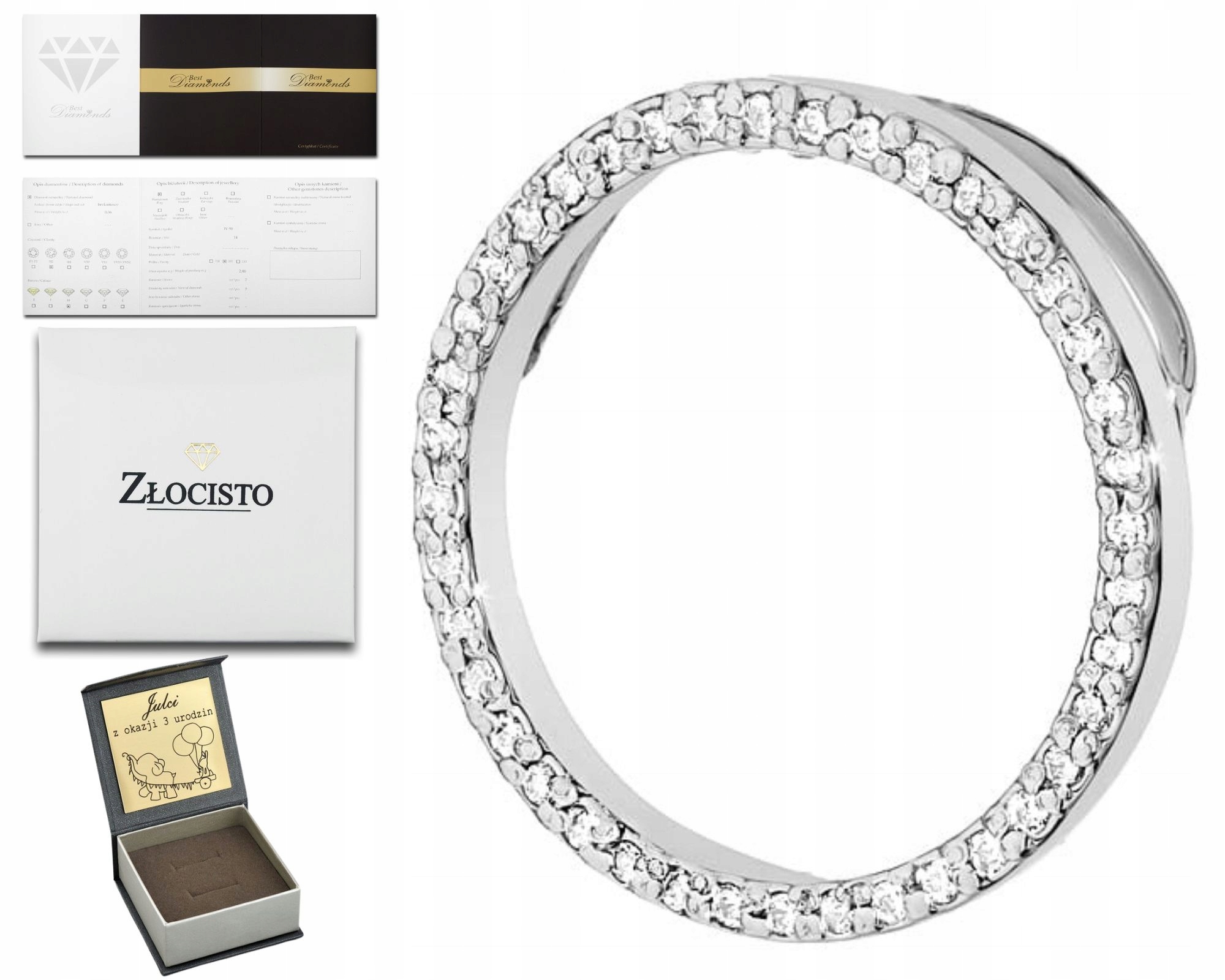 Přívěsek S Brilianty, Diamanty 585, Bílé Zlato