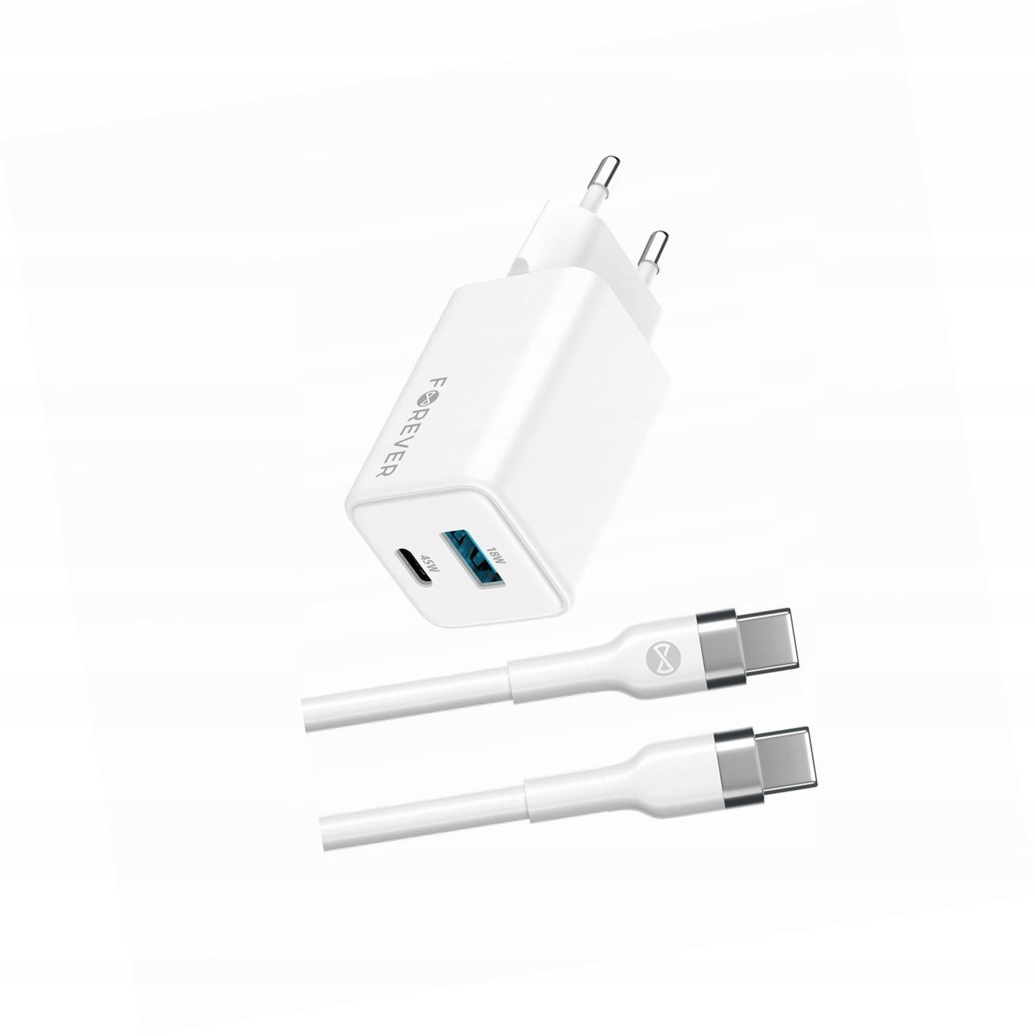 Szybka ładowarka GaN 45W 2 wejścia Usb i Usb-c z kablem do Samsung A32 4G