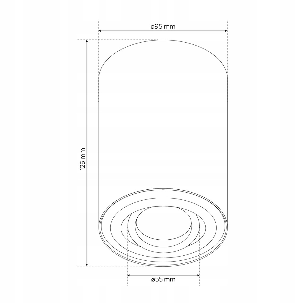 PLOCHÉ OSVETLENIE, KOHOŽ, VALEC, POHYBLIVÁ LED TRUBICA, GU10, ČIERNA A ZLATÁ EDO Šírka produktu 9,5 cm