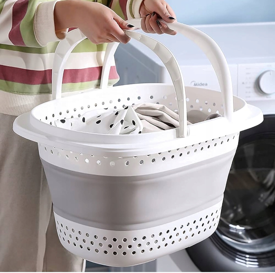 KOSZ NA PRANIE SKŁADANY SILIKONOWY 32 LITRY GIGANT POJEMNY BARDZO DUŻY Wysokość produktu 31 cm