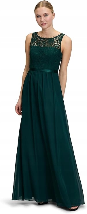 Suddenly Princess Dlouhá Šaty Zelená S Krajkovým Materiálem 38 6_A