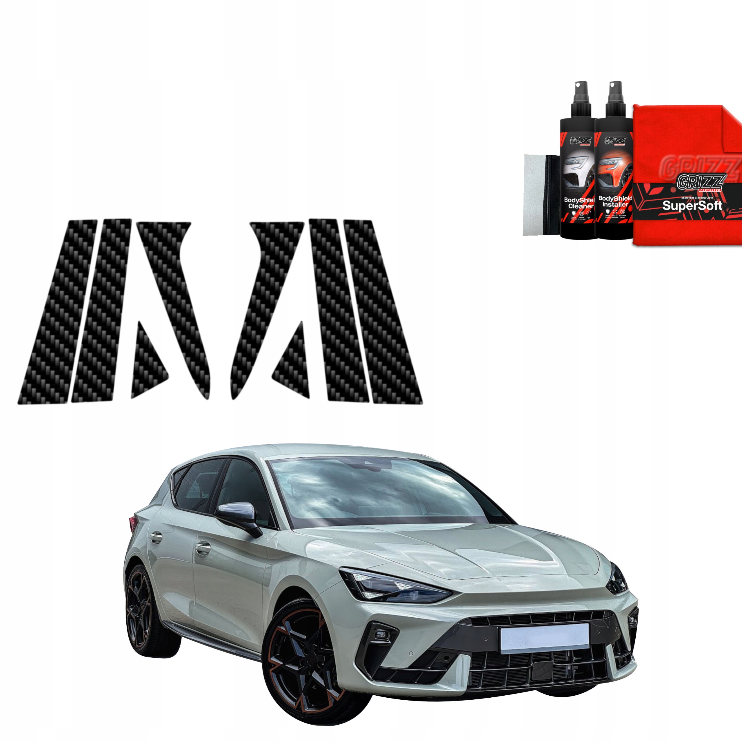 8v1 Fólie na sloupky pro Cupra Leon Hatchback (2024-2025)