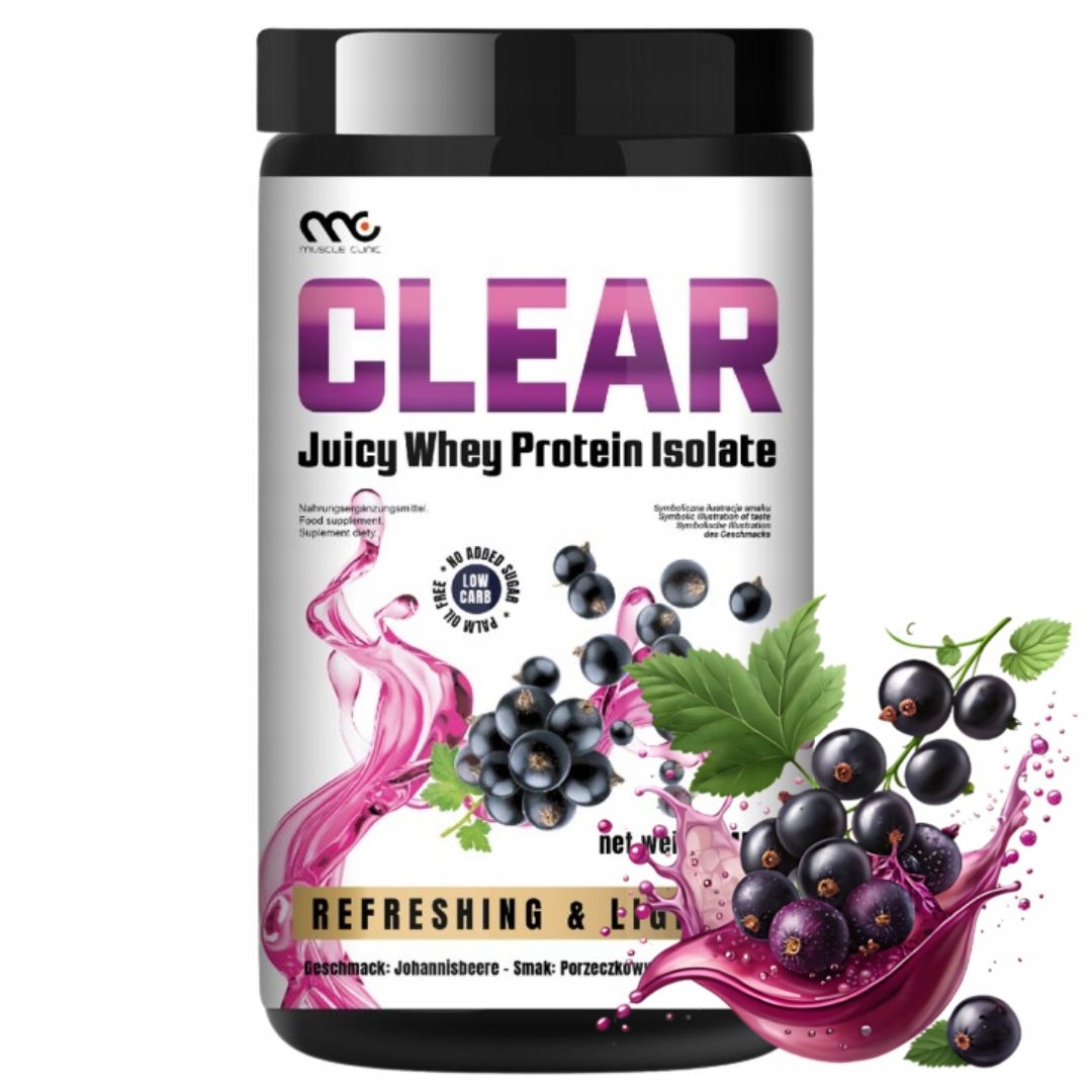 Muscle Clinic Clear Juicy Whey Protein Isolate 450 g rybízu obsahuje izolát