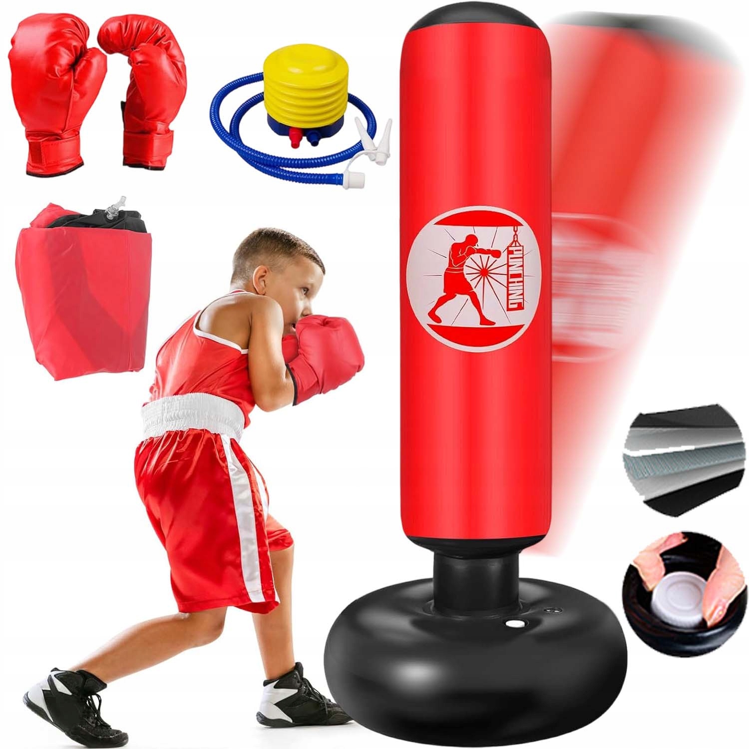 Boxovací Set – Boxovací Pytel Stojící 160 CM Rukavice Pumpička