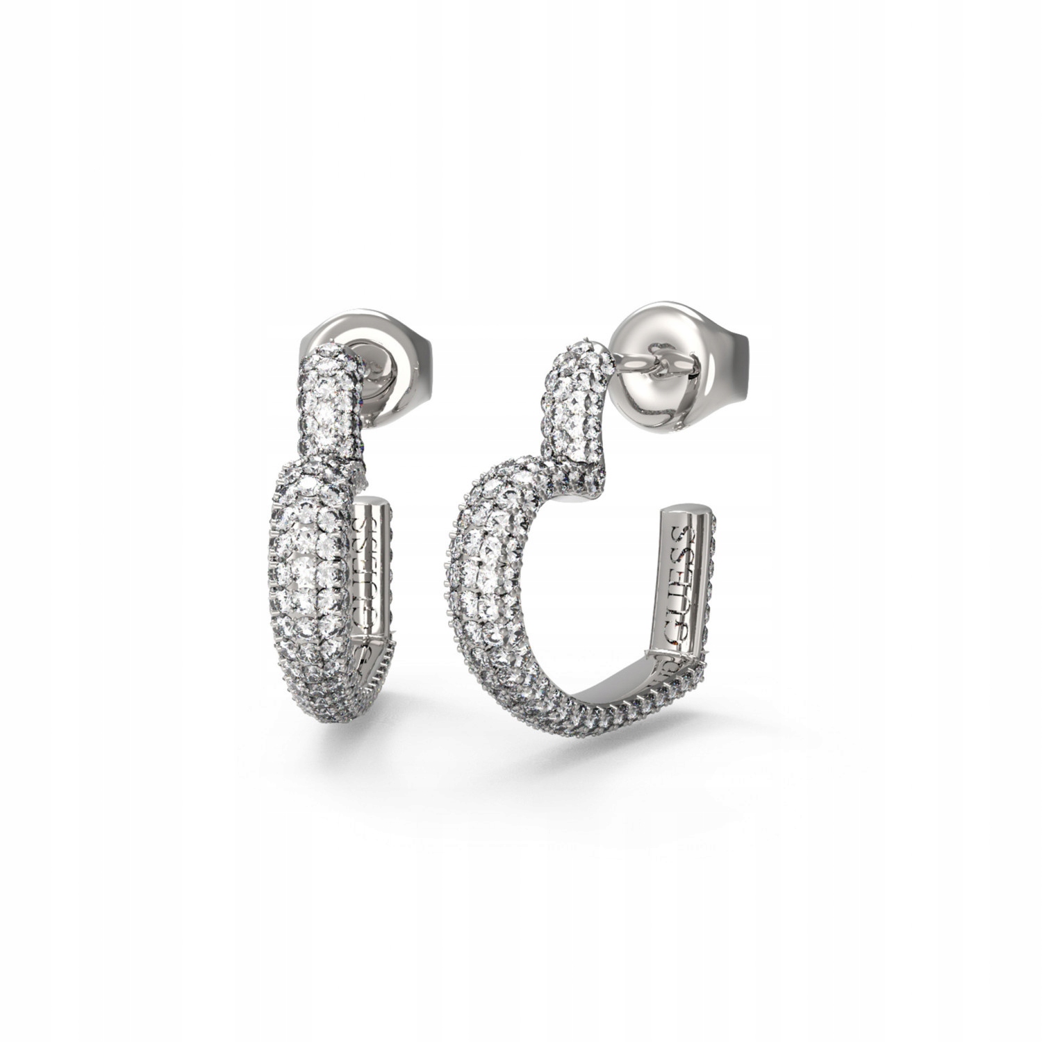 Dámské Náušnice Guess stříbrné zirkon srdce