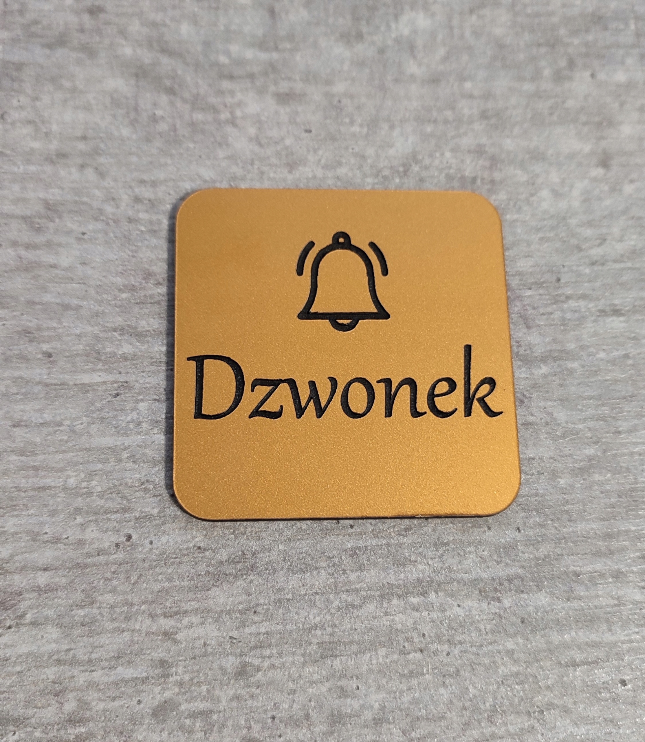 

Tabliczka dzwonek samoprzylepna 7x7 cm złota