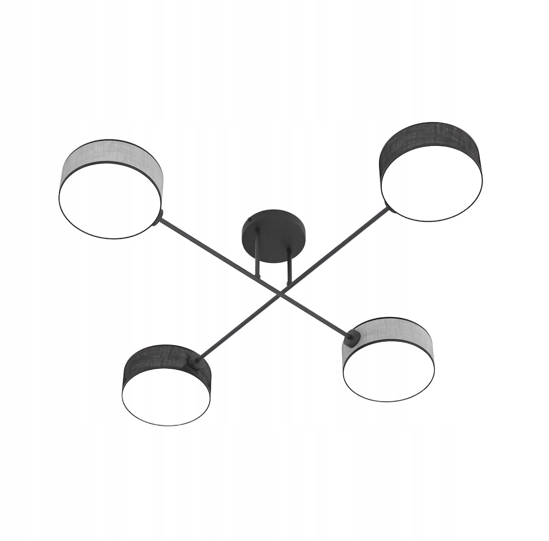 Stropné svietidlo Sputnik v minimalistickom štýle – čierny a sivý