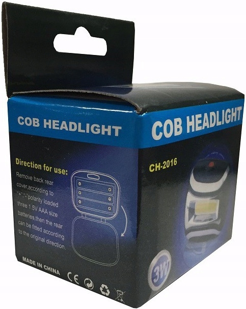 COB HeadLight 3W latarka głowę czołówka czołowa Źródło światła LED