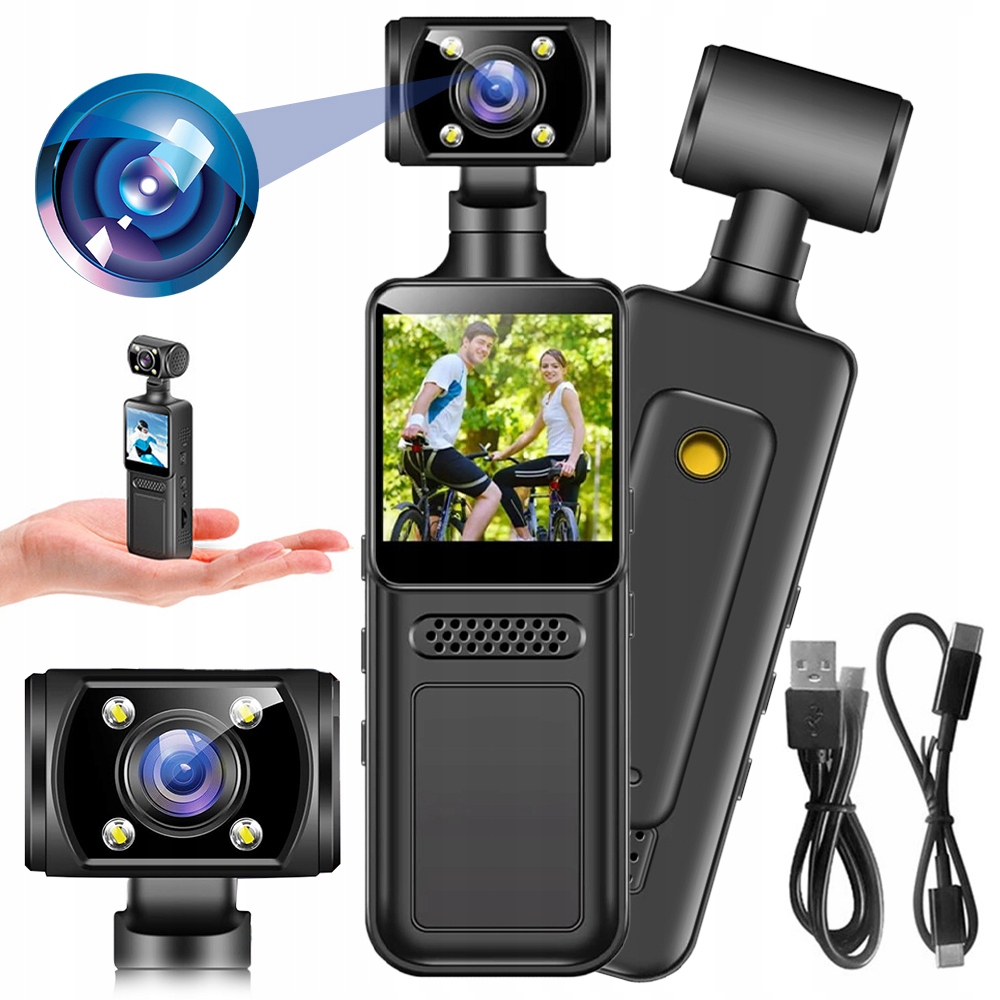 Přenosný Videorekordér 4K Akční Kamera S Obrazovkou 1.31" Nahrávání Videa