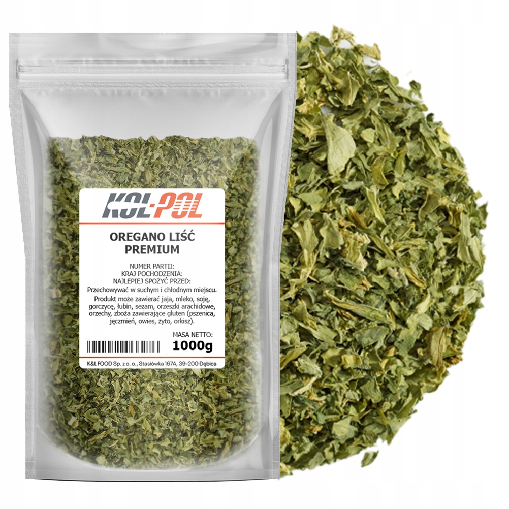 Levně Oregano Sušené 1kg Premium aroma Přírodní list vysoká kvalita Kol-Pol