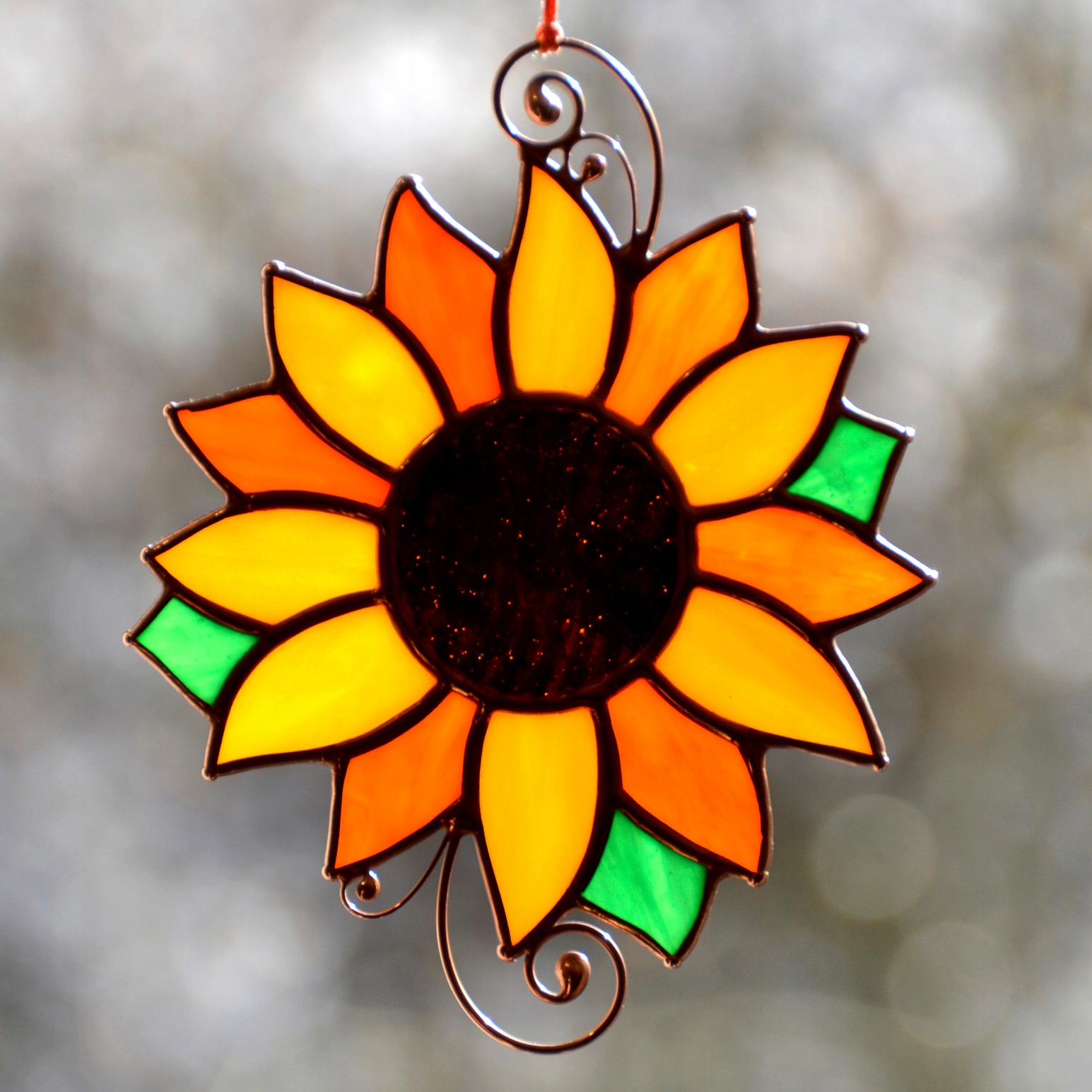 Slunečnice vitrážová Tiffany Dekorace na okno