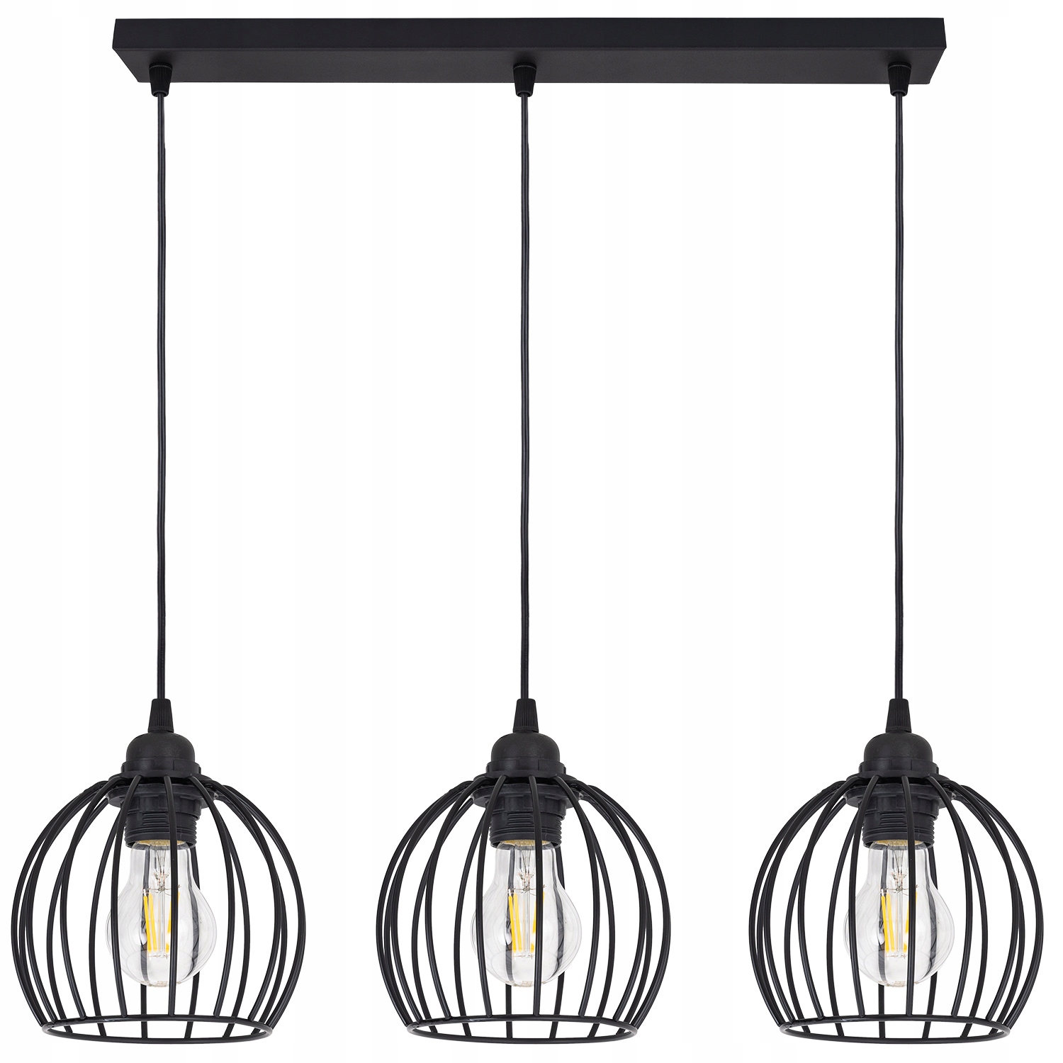 Lampa wisząca Podłużna Kula Brylant Loft czarna