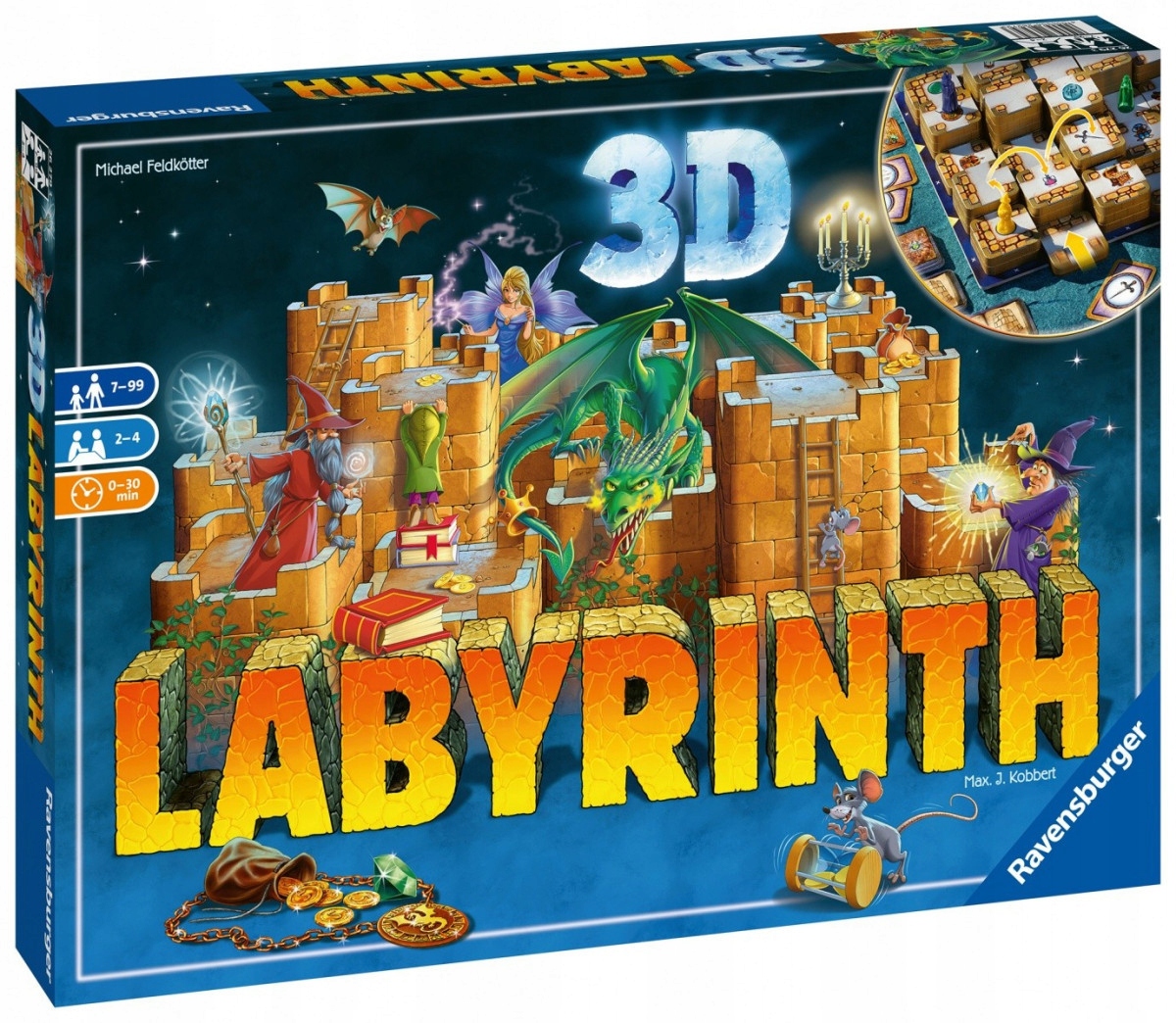 Ravensburger Labyrinth 3D Gra Rodzinna 2-4 os. 7+ Strategiczna