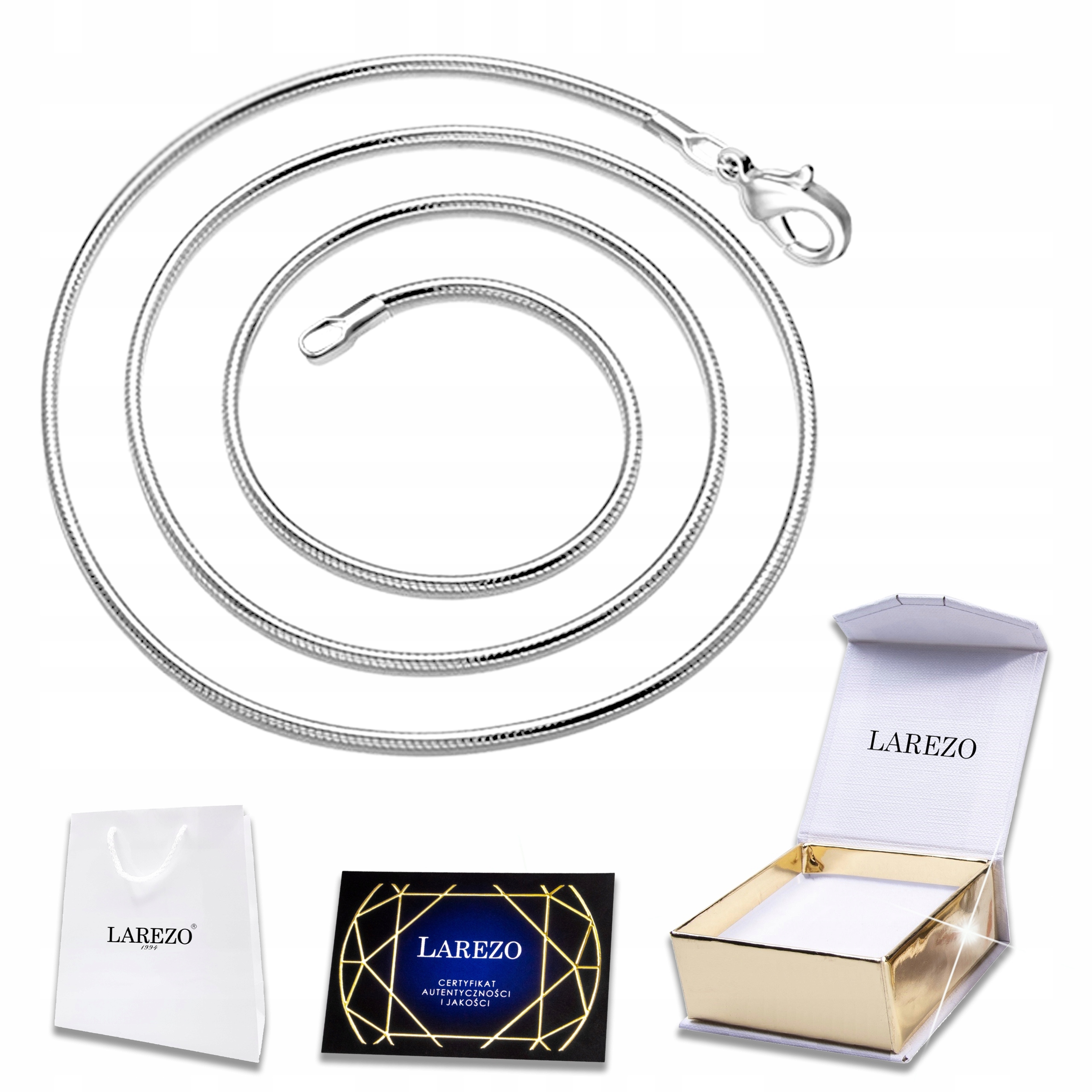 Stříbrný Řetízek Zmijka Hadík Linka Žilka 60 cm Kulatý Snake Stříbro 925