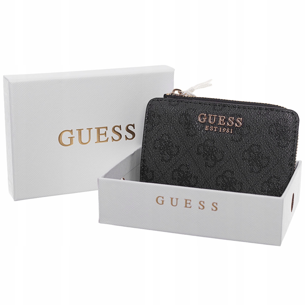 Guess Dámská Peněženka Laurel II Slg Small Zip Černo-šedá