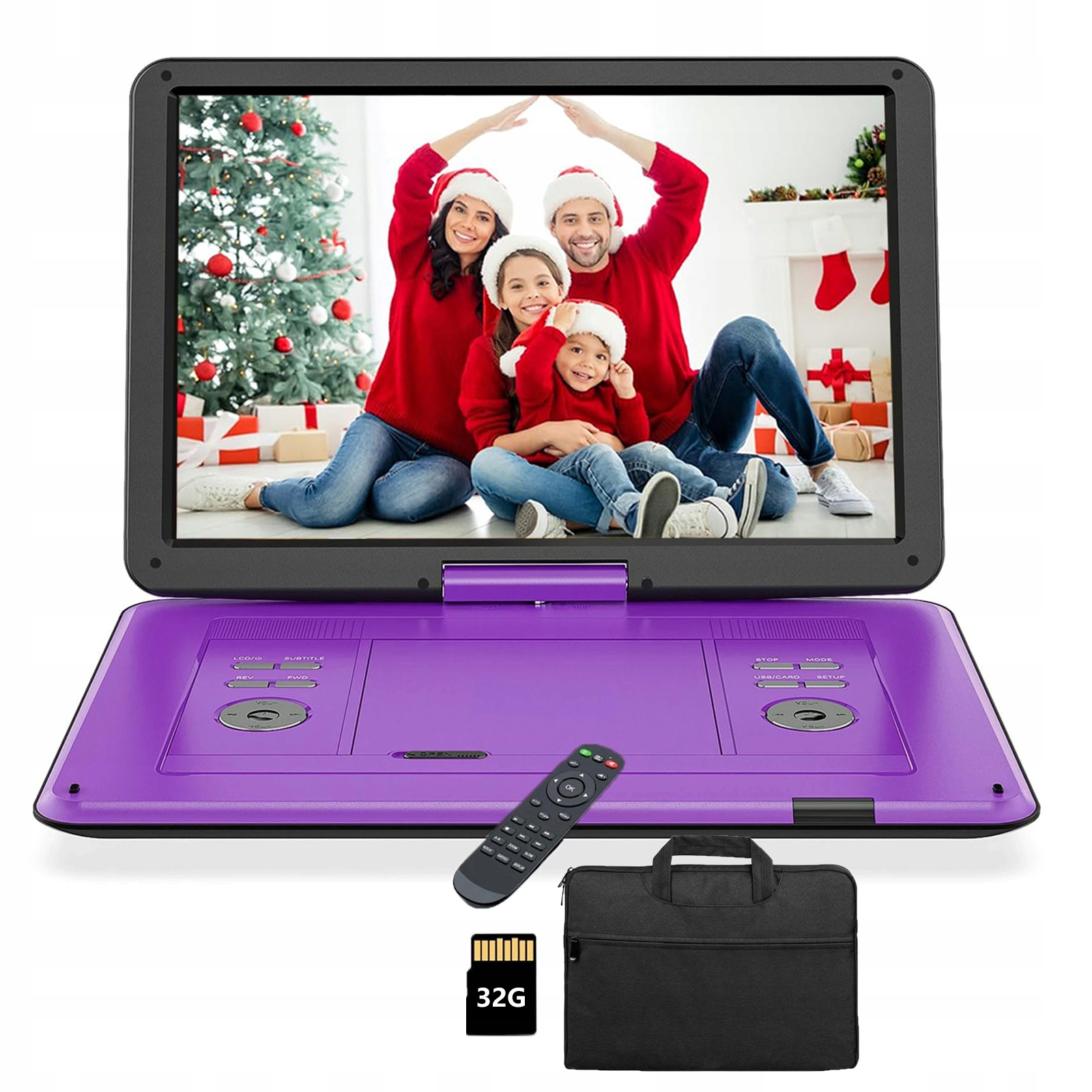 Přenosný DVD Přehrávač 15.6" Regiony Zdarma 270° S Taškou S 32GB Kartou