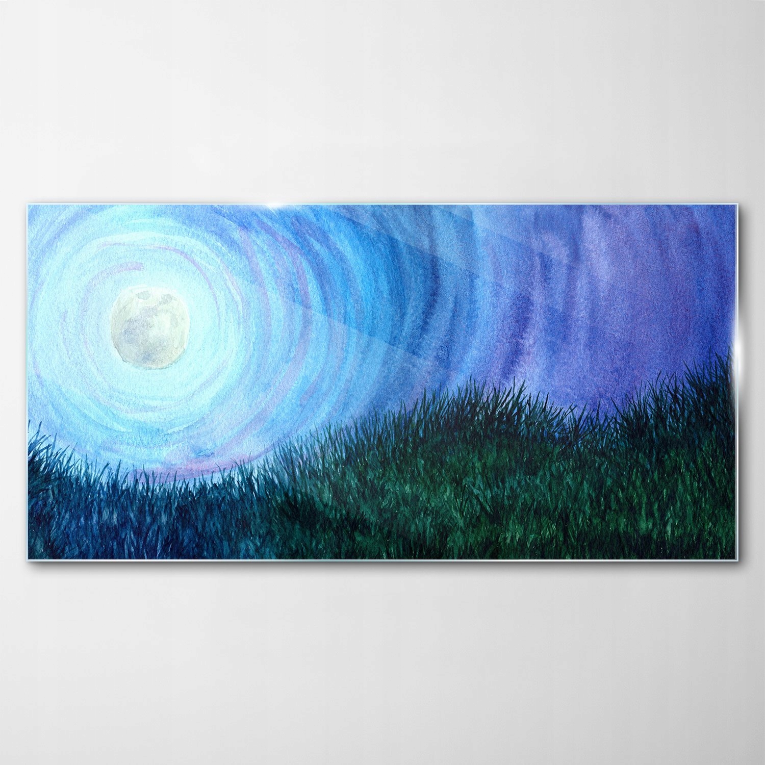 

Obraz na Szkle Dekor Pełnia Księżyca Łąka 100x50