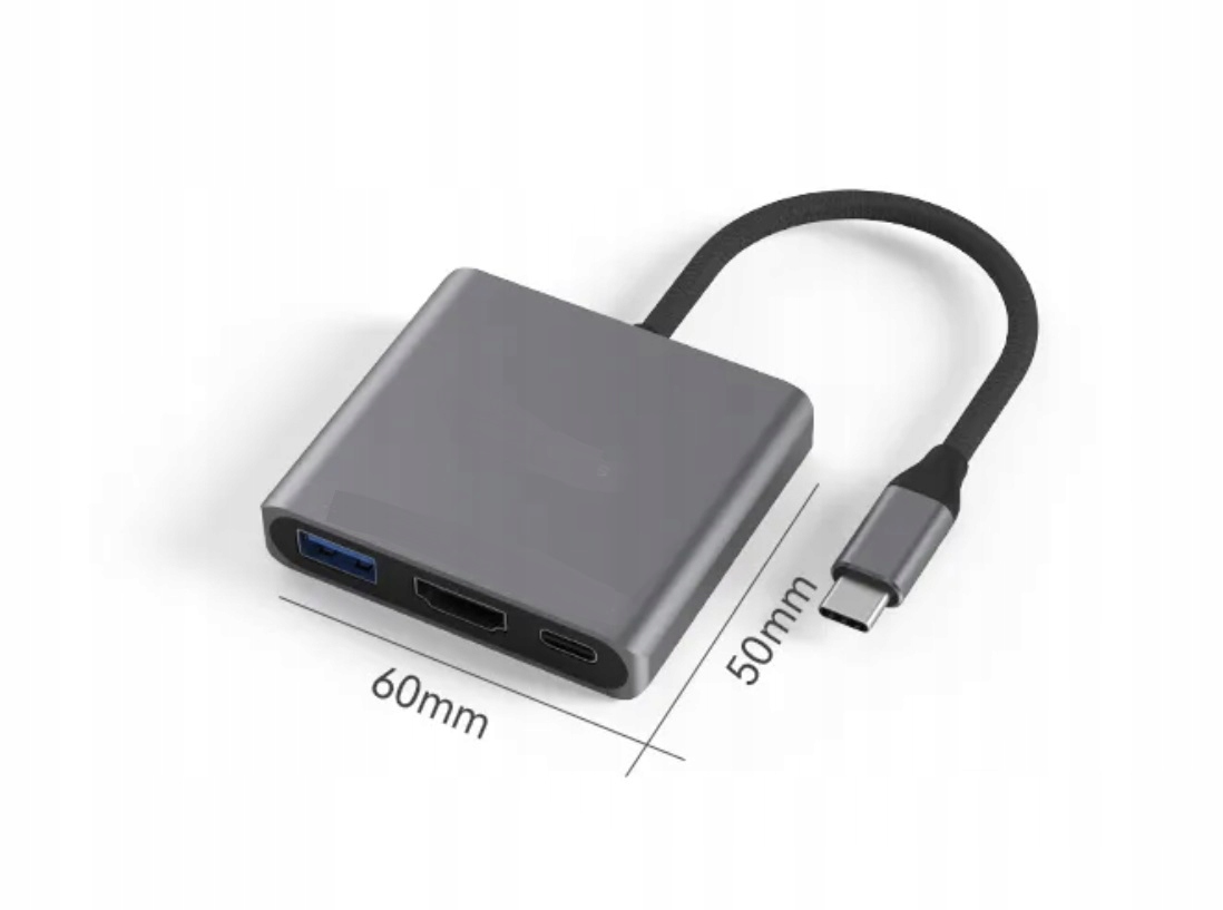 4Apple Adapter 3W1 HUB USB-C 4K 60Hz Thunderbolt 4 5 Mac Macbook M1 M2 M3 Kod producenta Adapter 3W1 USB-C HDMI 4K 60Hz USB