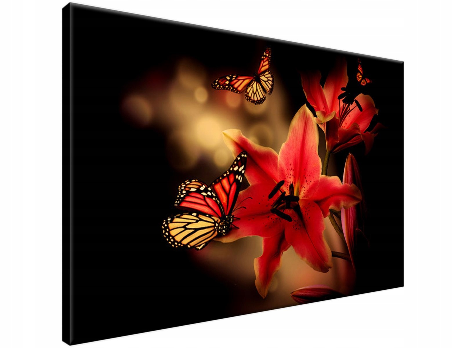 

Obraz drukowany Motyle i lilia 90x60 Piękny