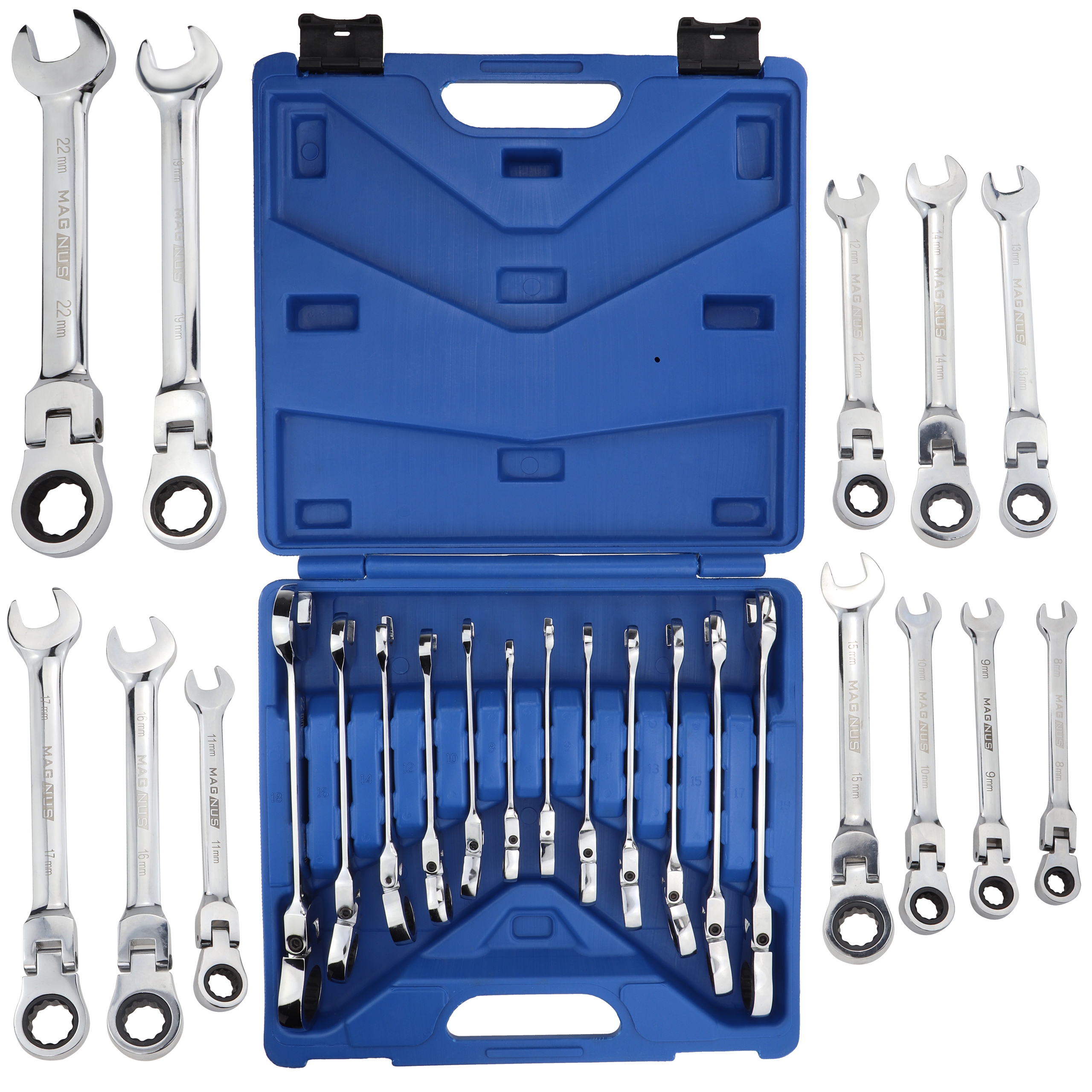 KLUCZE PLASKO OCZKOWE Z GRZECHOTKA LAMANE 8 22 MM