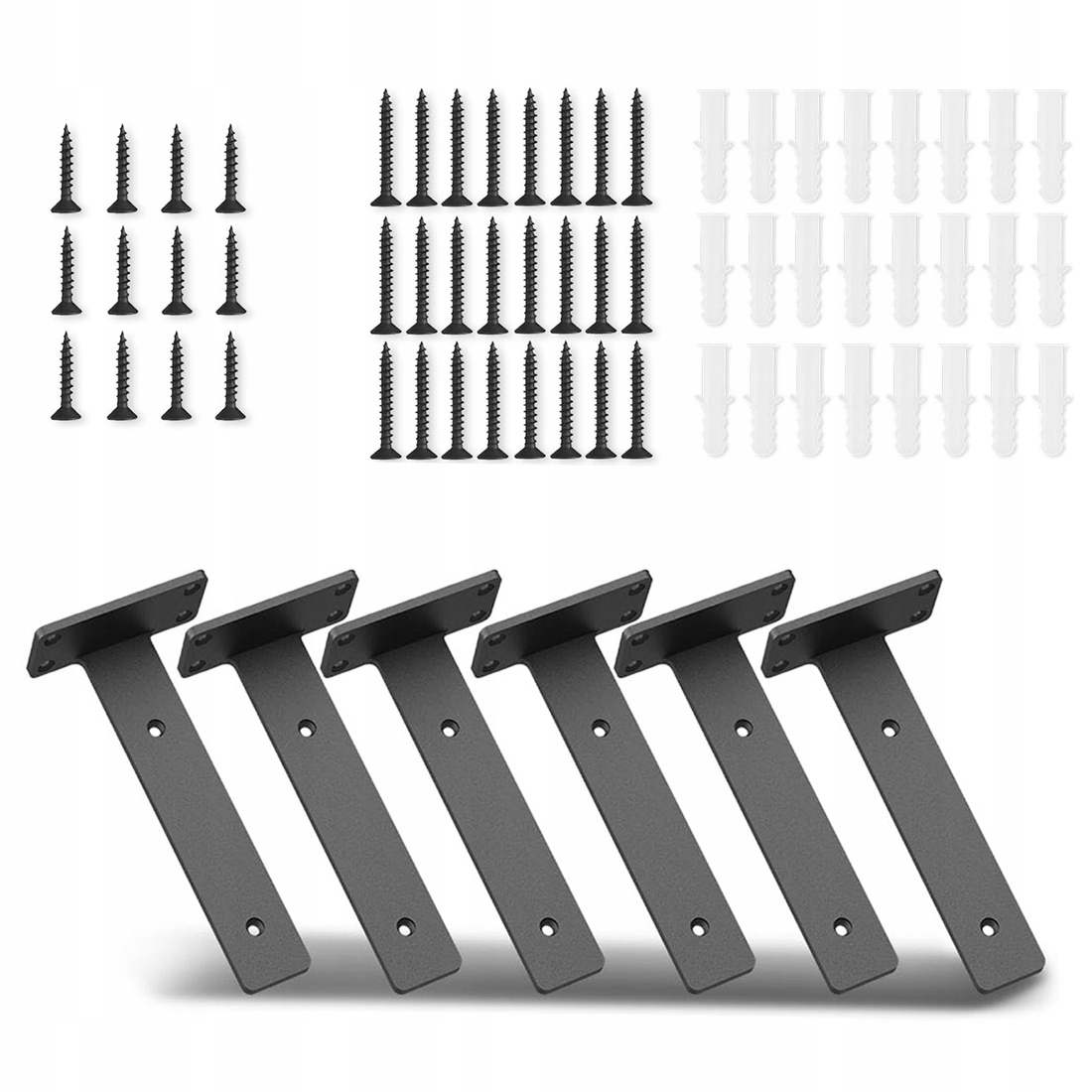 6 x Pevné podpěry police Skrytá podpěra L konzola pro nástěnnou polici, 8"