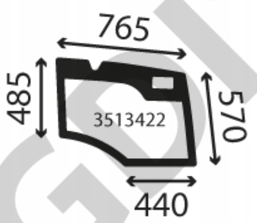 Sklo Weidemann spodní dveře pravé 1000216252