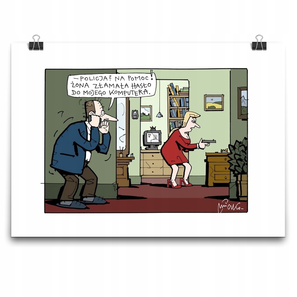 PLAKAT PARA ŻONA ZŁAMAŁA HASŁO ANDRZEJ MLECZKO