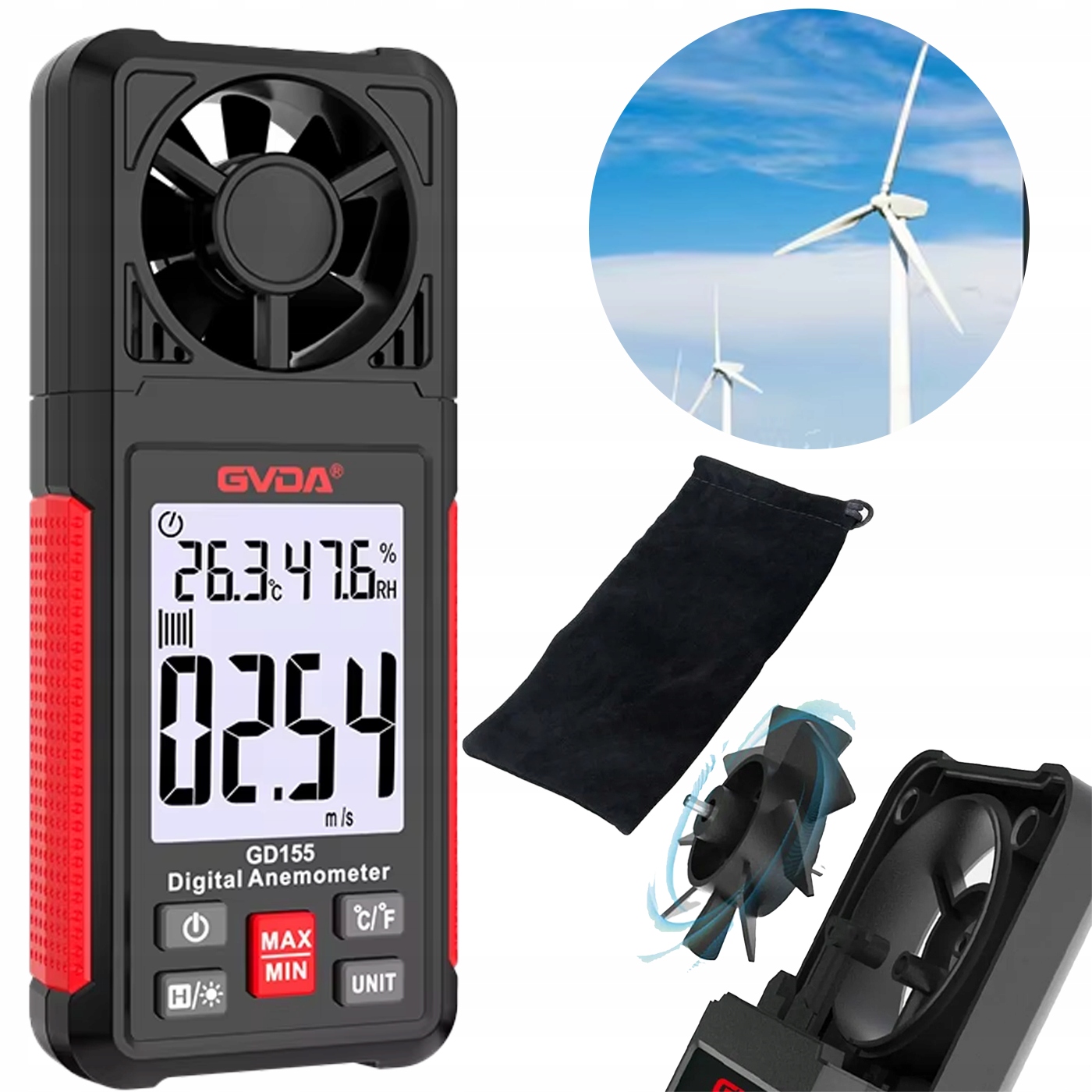 Anemometr Pro Měření Větru A Teploty Vlhkosti, měřič větru