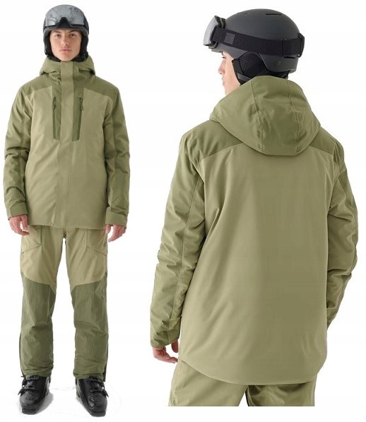 4F Ciepła Kurtka Zimowa Męska Narciarska Membrana 10 000 TTJAM575 > L