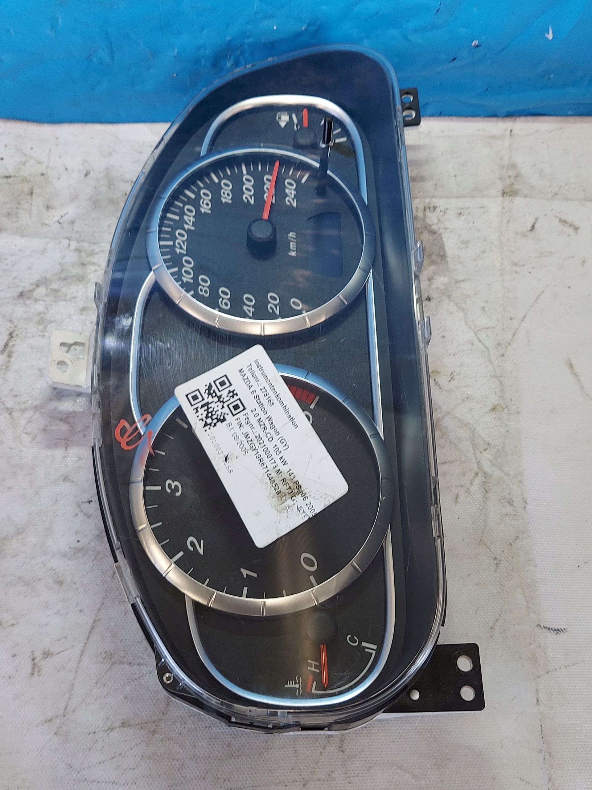 dials clock MAZDA 6 2.0 TD 52GR1NA