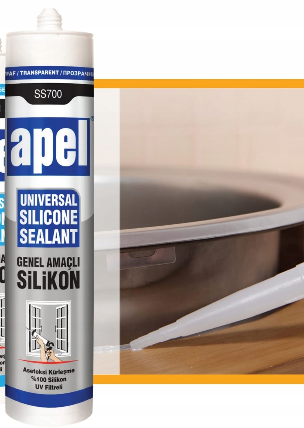 

Silikon uniwersalny Biały 280g Apel