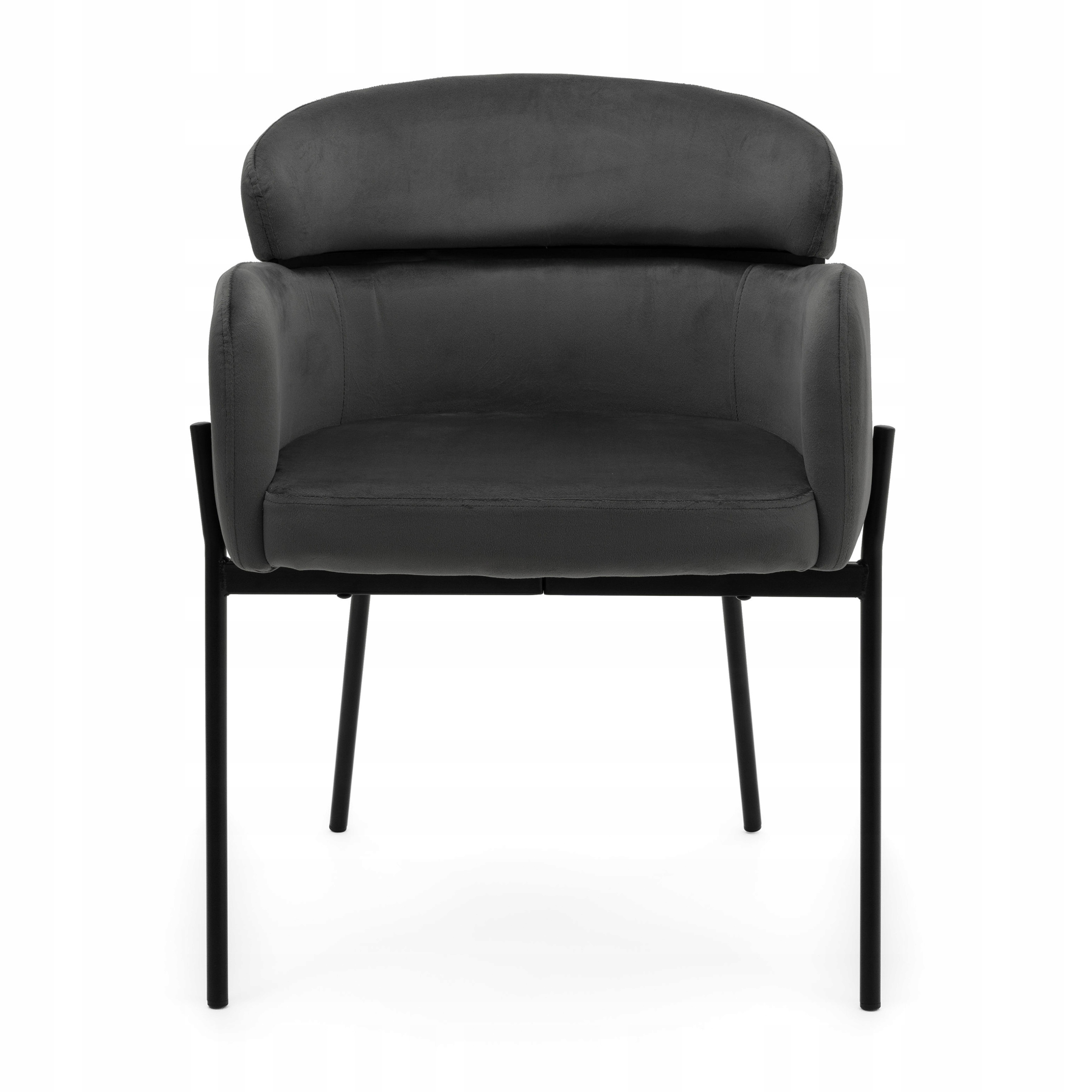 Krzesło Tapicerowane Welurowe Glamour Do Salonu Jadalni Szare