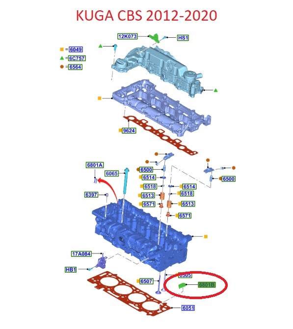 ZAWÓR STERUJĄCY GŁOWICY 2.0 DURATORQ EDGE FORD OE 1861743 _ DS7Q-6801-BA Producent części Ford OE