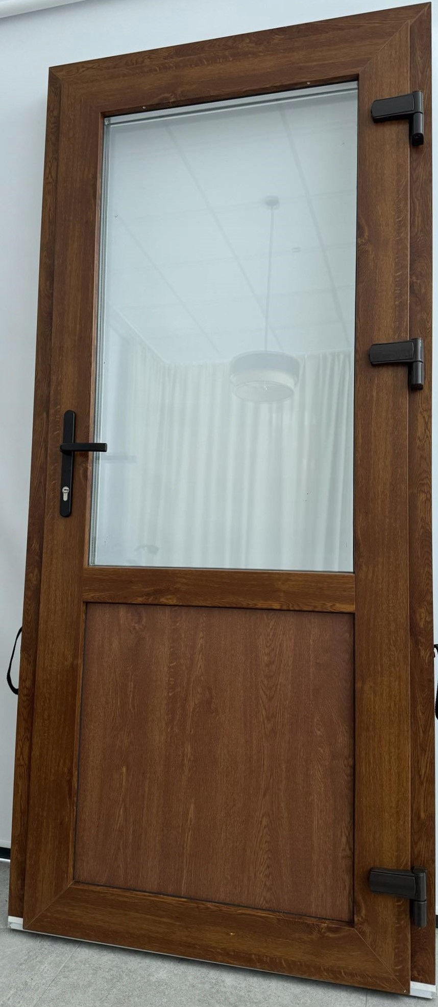 DRZWI PCV ZEWNĘTRZNE 90 X 200 DRZWI PVC ZŁOTY DĄB BIURO SKLEP OD RĘKI