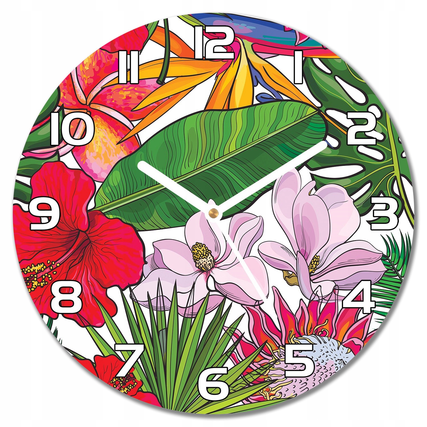 

Zegar na ścianę Kolorowe kwiaty i liście f30 cm