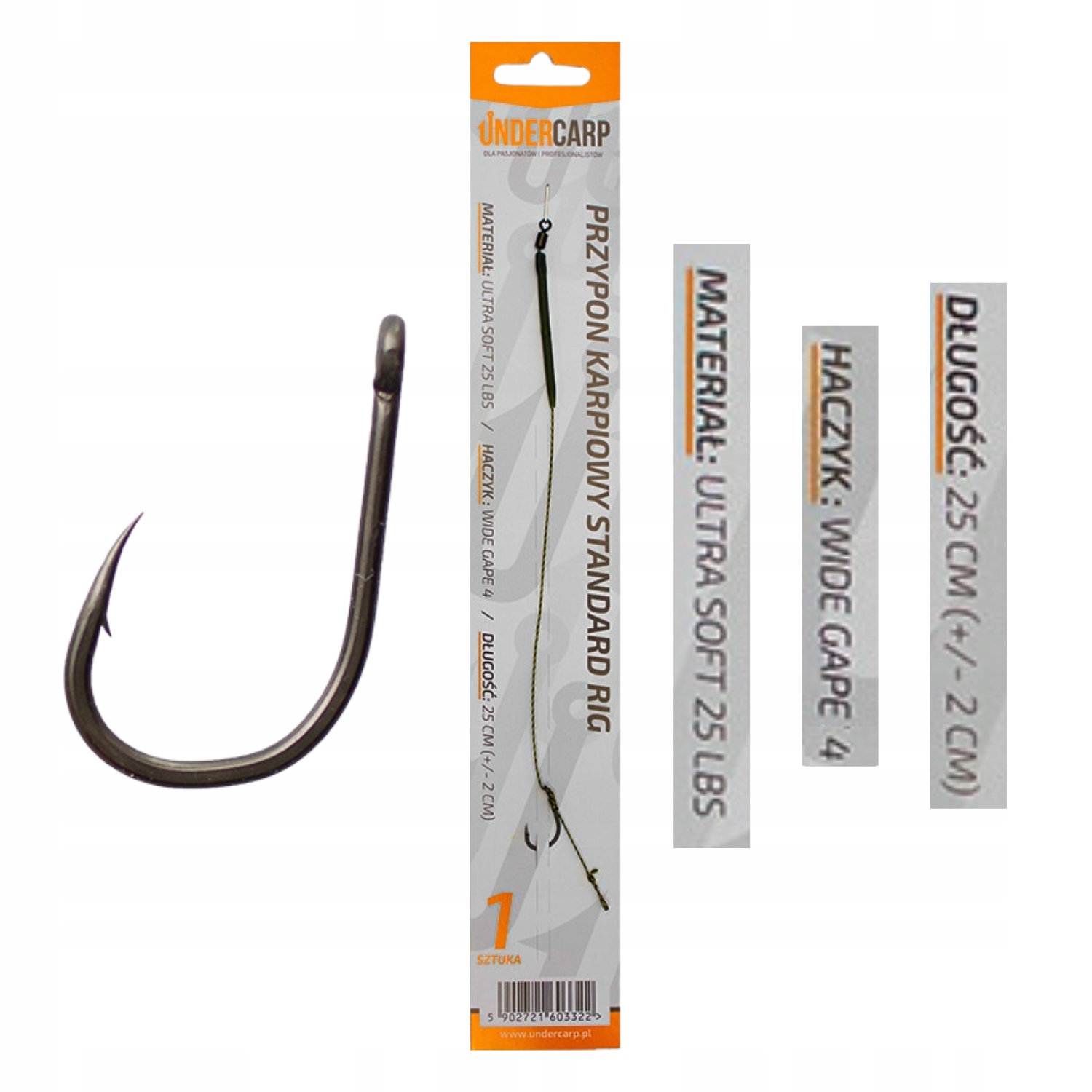 Gotowy Przypon Karpiowy Standard Rig Undercarp Rozmiar Haczyka 4