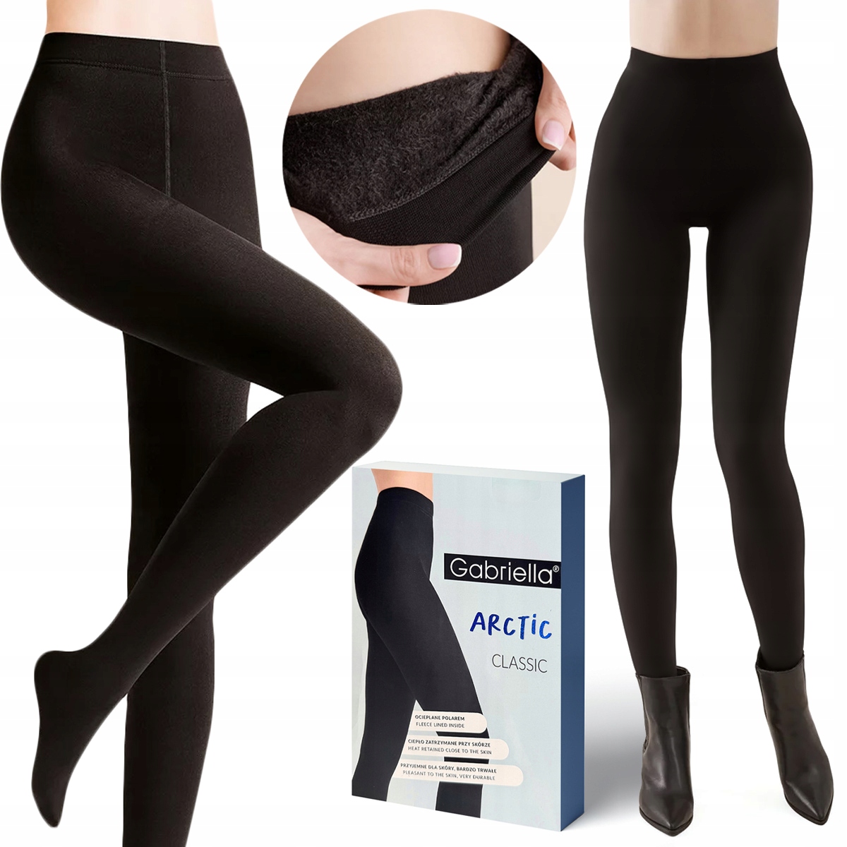 Gabriella Arctic punčocháče punčochy Zateplené silné zimní 500DEN 4/5