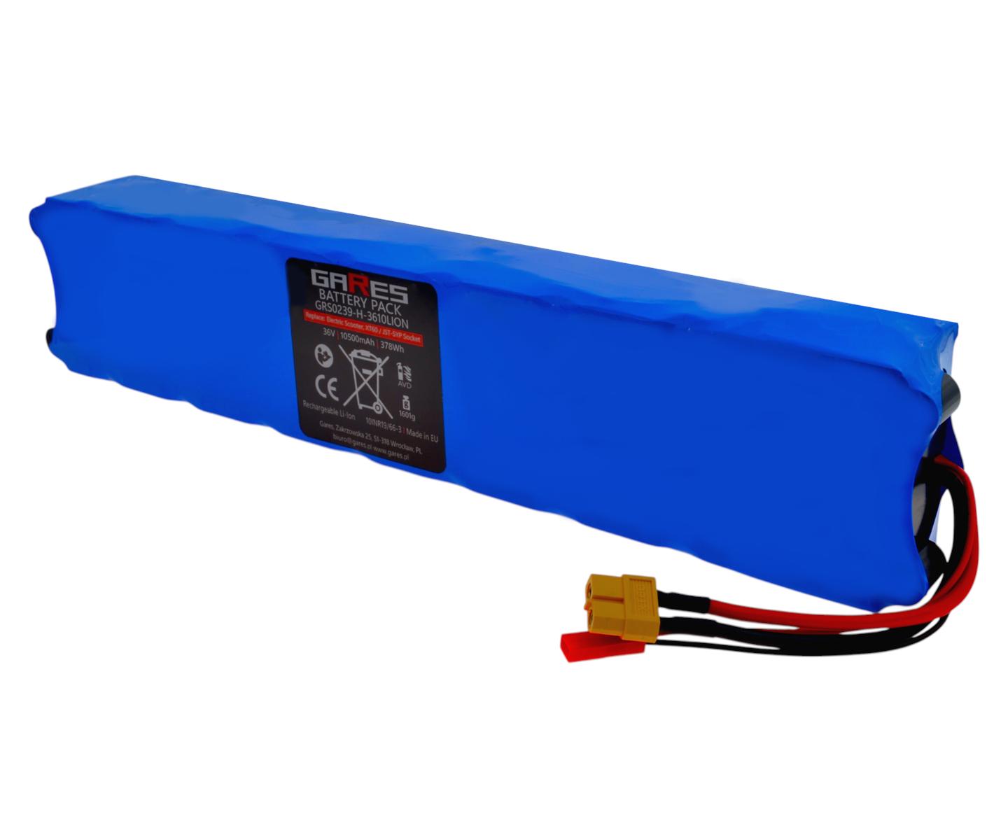 Akumulátor Gares Univerzální pro koloběžku, zástrčka XT60, Jst/syp 36V 10,5Ah