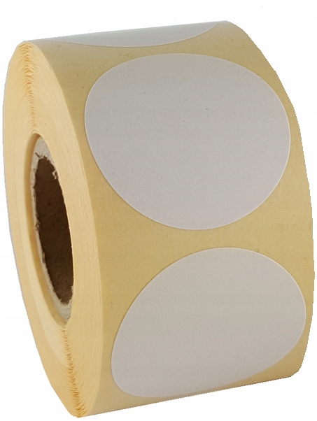 

etykiety samoprzylepne białe 8cm naklejki okrągłe