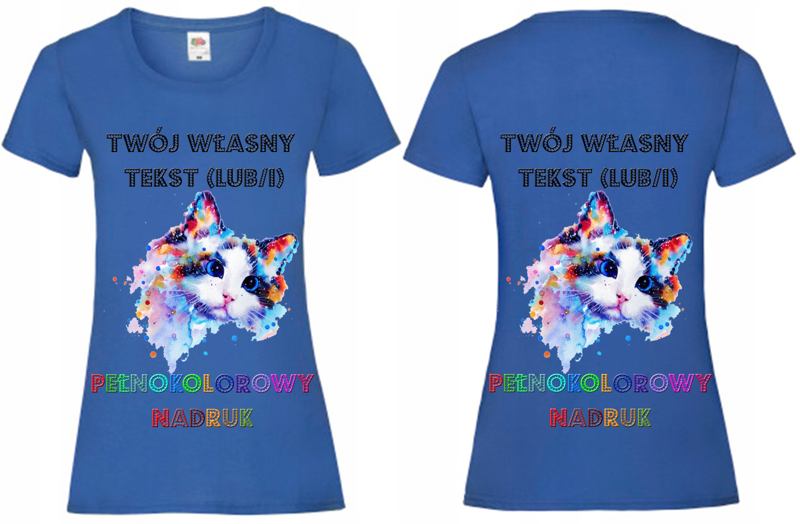 

Koszulka Damska Niebieska Dwustronny Nadruk S